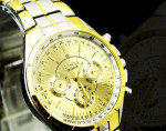 Gold Steel Quartz Mens Watch – fotka 2