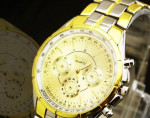 Gold Steel Quartz Mens Watch – fotka 3